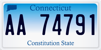 CT license plate AA74791