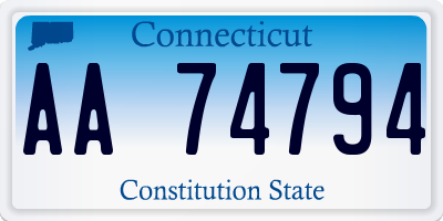 CT license plate AA74794