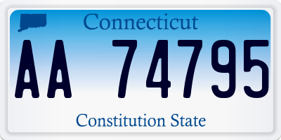 CT license plate AA74795