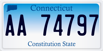 CT license plate AA74797
