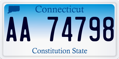 CT license plate AA74798