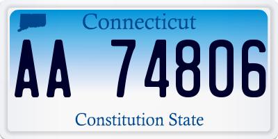 CT license plate AA74806