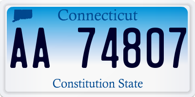 CT license plate AA74807
