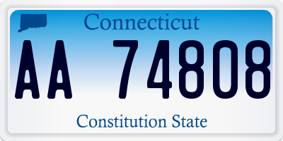 CT license plate AA74808