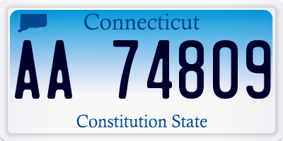 CT license plate AA74809