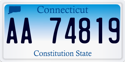 CT license plate AA74819