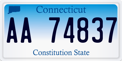 CT license plate AA74837
