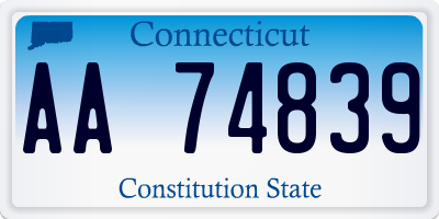 CT license plate AA74839