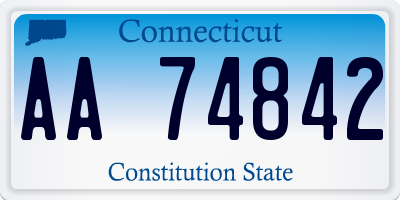 CT license plate AA74842