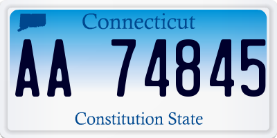 CT license plate AA74845