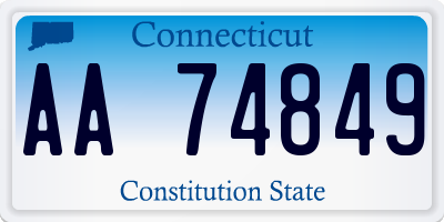 CT license plate AA74849