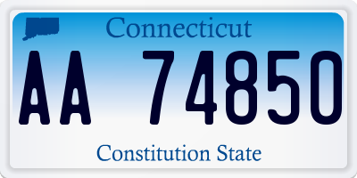 CT license plate AA74850