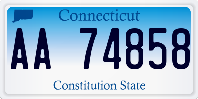 CT license plate AA74858