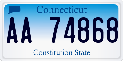 CT license plate AA74868