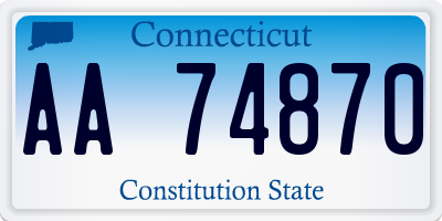 CT license plate AA74870