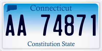 CT license plate AA74871