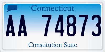 CT license plate AA74873