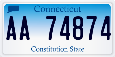 CT license plate AA74874