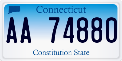 CT license plate AA74880