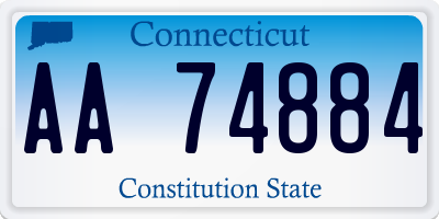 CT license plate AA74884