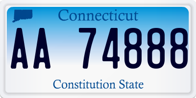 CT license plate AA74888