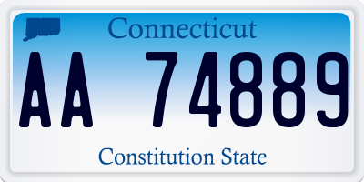 CT license plate AA74889