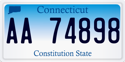 CT license plate AA74898