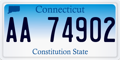 CT license plate AA74902