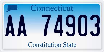 CT license plate AA74903