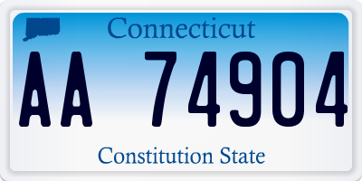 CT license plate AA74904