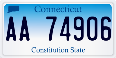 CT license plate AA74906