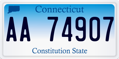 CT license plate AA74907