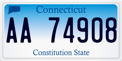 CT license plate AA74908