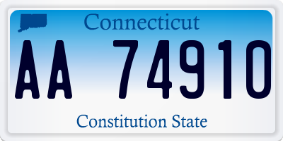 CT license plate AA74910