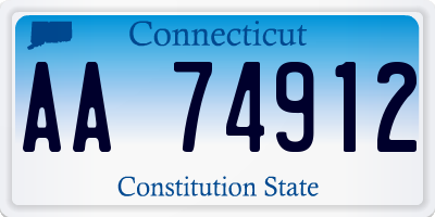 CT license plate AA74912