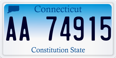 CT license plate AA74915