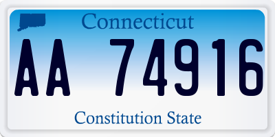 CT license plate AA74916