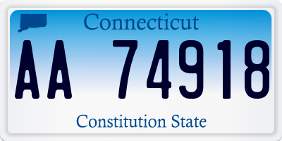 CT license plate AA74918