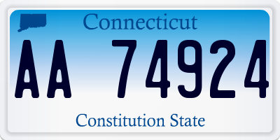 CT license plate AA74924