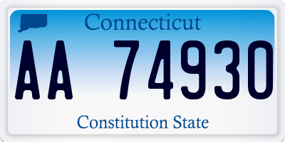 CT license plate AA74930