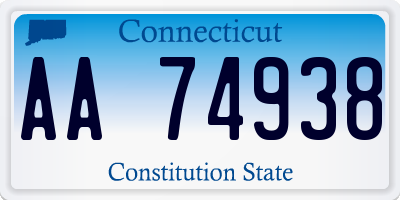 CT license plate AA74938