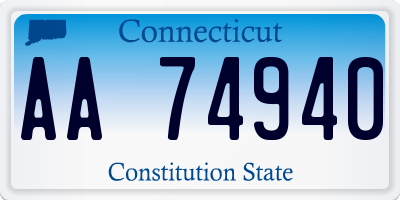 CT license plate AA74940