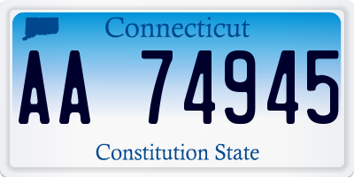 CT license plate AA74945