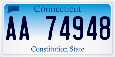 CT license plate AA74948