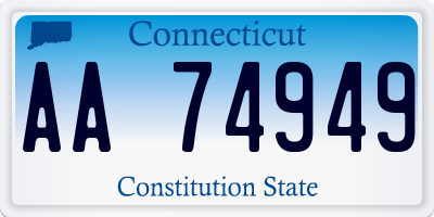 CT license plate AA74949