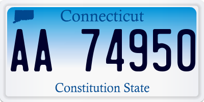 CT license plate AA74950