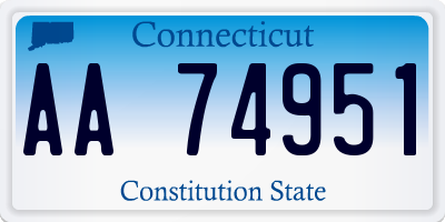 CT license plate AA74951