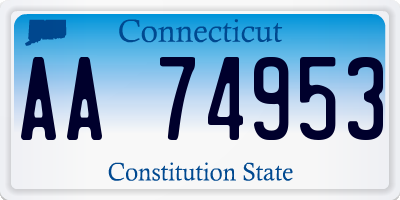 CT license plate AA74953