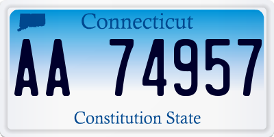 CT license plate AA74957