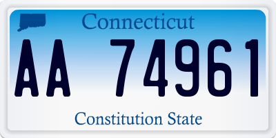 CT license plate AA74961